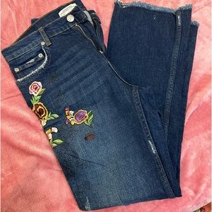 ZARA Premium Embroidered Denim Jeans Sz 26